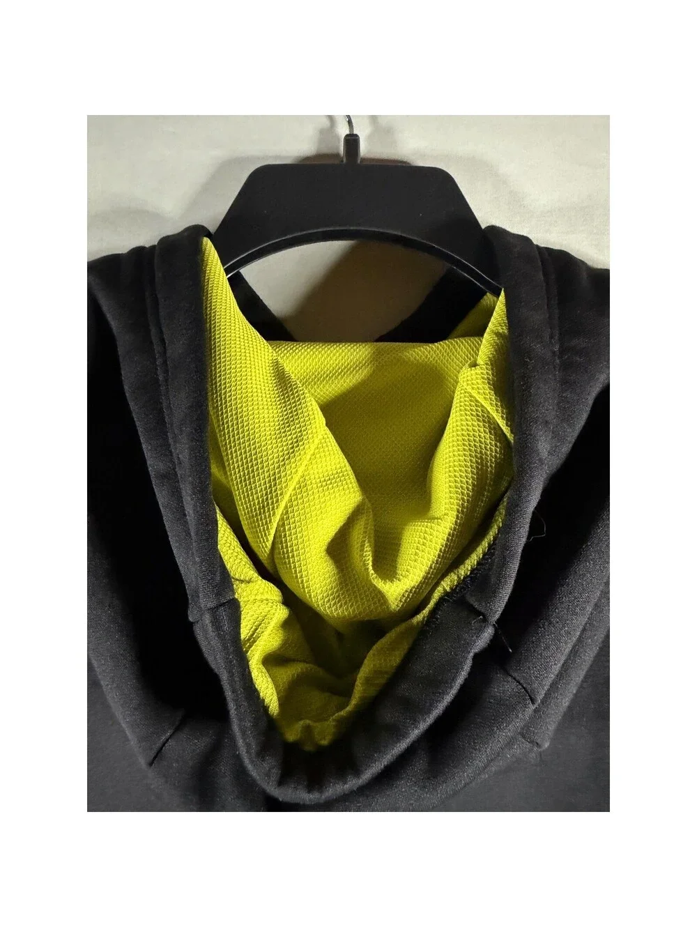 The North Face Mountain Athletics Hoodie Men XL Black Yellow Pullover Sweatshirt